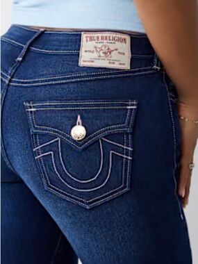 True Religion Halley High Rise Super Skinny Dark Blue Jeans